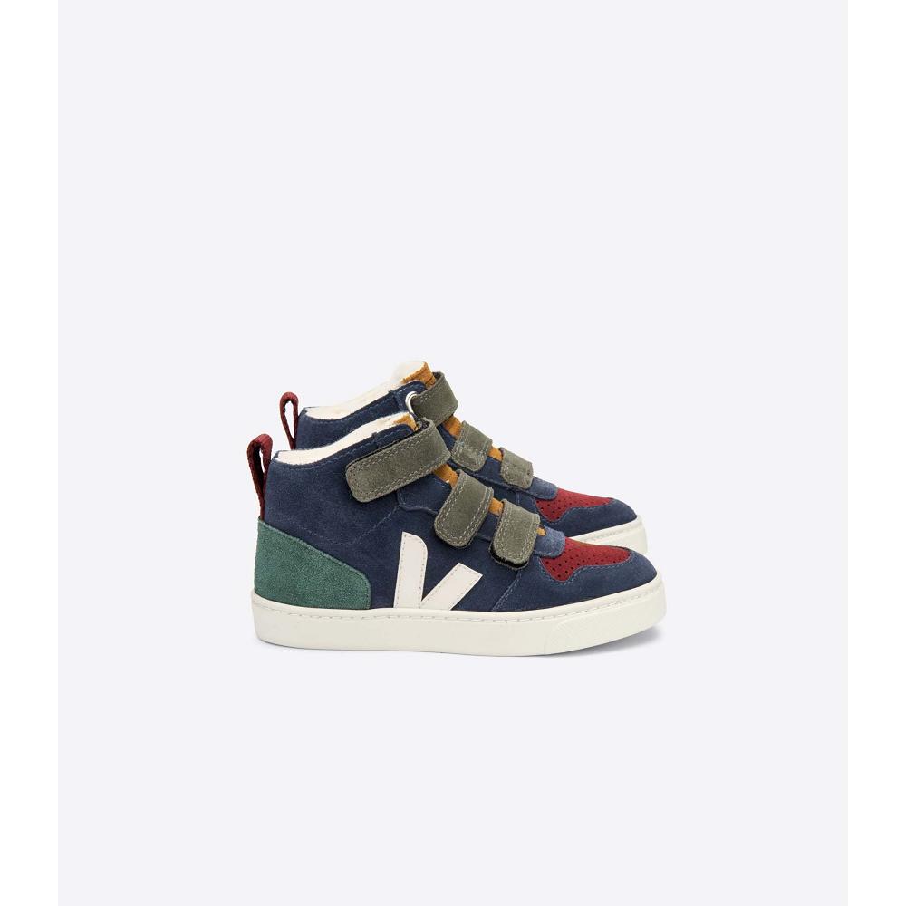 Veja V-10 MID FURED SUEDE Topanky Detske Modre | SK 760UZG